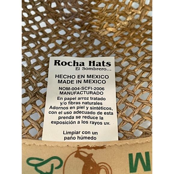 Vintage Rocha Hat Medium 21.5” Circumference Cowboy Woven Stiff Straw EUC! - Picture 7 of 14
